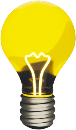 3D illustration of a dark, unlit lightbulb